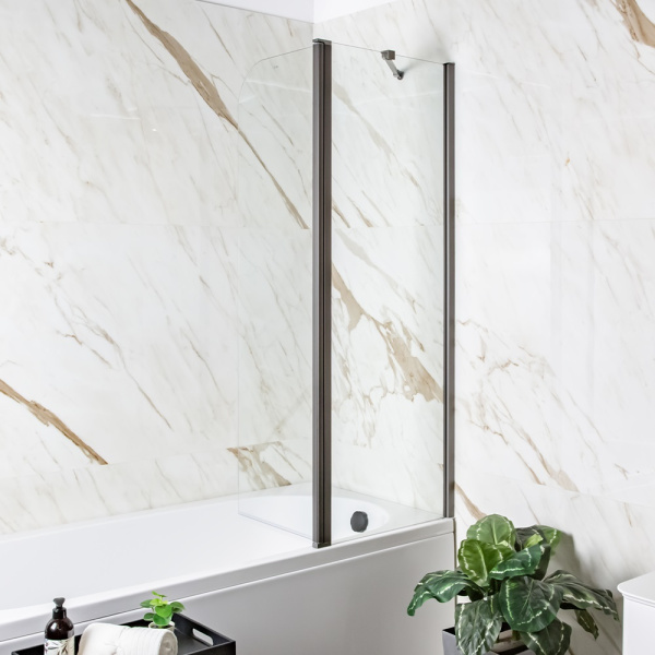 Шторка на ванну AVS Асти Дуо 100 см правая профиль оружейная сталь, прозрачное стекло Шторка на ванну AVS Асти Дуо 100 см правая профиль оружейная сталь, прозрачное стекло