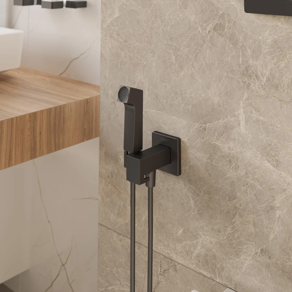 Гигиенический душ со смесителем Hansgrohe Ecosmart+ 29233670 С ВНУТРЕННЕЙ ЧАСТЬЮ, черный матовый Гигиенический душ со смесителем Hansgrohe Ecosmart+ 29233670 С ВНУТРЕННЕЙ ЧАСТЬЮ, черный матовый