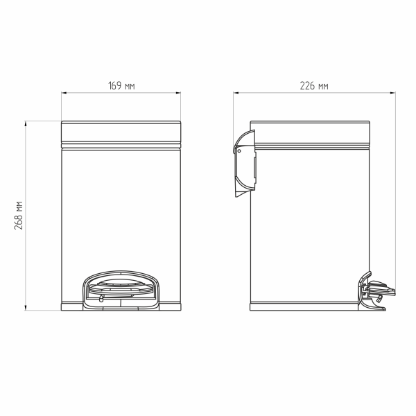 Ведро для мусора AVS Универсал 827-030-BG 3 л, брашированное золото Ведро для мусора AVS Универсал 827-030-BG 3 л, брашированное золото