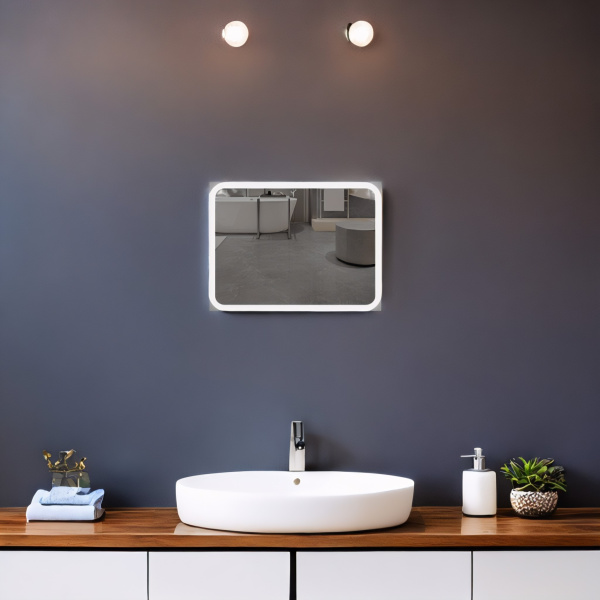 Зеркало с подсветкой AVS Байкал 100x80 см, антипар Зеркало с подсветкой AVS Байкал 100x80 см, антипар