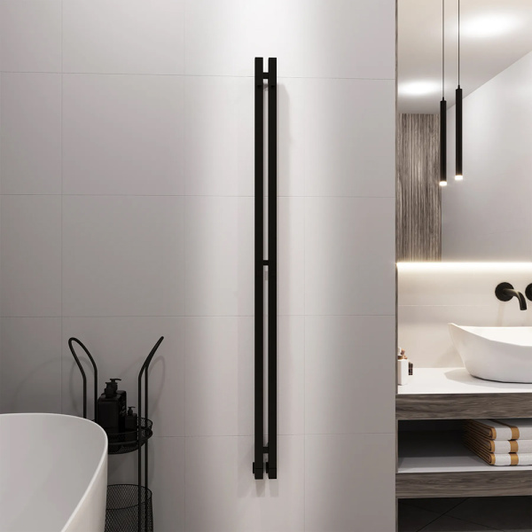 Полотенцесушитель водяной Grota Corsa 8x150 черный матовый Полотенцесушитель водяной Grota Corsa 8x150 черный матовый